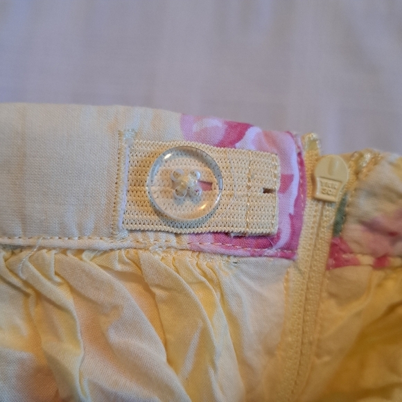 Janie and Jack girls 18-24 months yellow floral lined skirt, adjustable waist - Picture 4 of 6